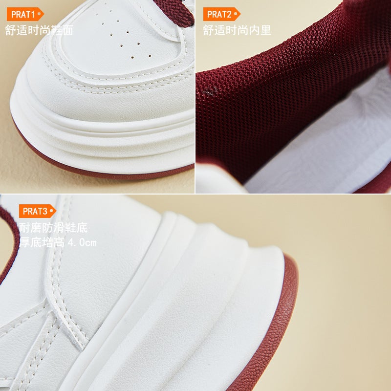2025 Spring Small White Shoes New Korean Style Ins Female Students Thick-Soled Height-Increasing Sports Shoes Casual Street Racket Hb803 - Image 5